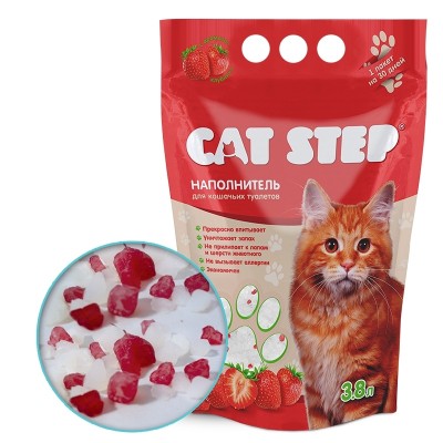 Кет Степ Наполнитель силикагелевый Cat Step Arctic, Art (без запаха), 3,8 л