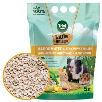 Наполнитель кукурузный LITTLE VILLAGE для грызунов, птиц и рептилий, 5л/2 кг, Triol (Триол)