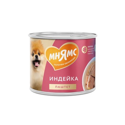 Мнямс Консервы для собак 12*200 г паштет, Комфортное пищеварение (индейка)