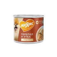 Мнямс Консервы для собак 12*200 г паштет, Сильный иммунитет (утка/перепел)