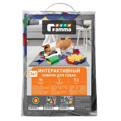 Гамма Игровой нюхательный коврик Полянка для поиска лакомств, 50*55 см, Gamma