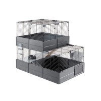 Ферпласт Клетка CAGE MULTIPLA DOUBLE для кроликов и морских свинок, 107,5*72*96,5 см, серая, Ferplast