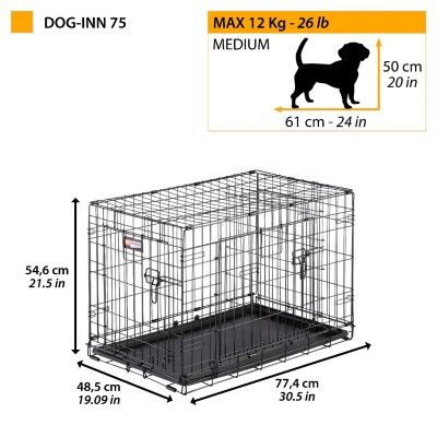 Клетка металлическая двухдверная DOG-INN 75, 77*48*54 см, Ferplast (Ферпласт)