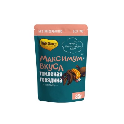 Мнямс Паучи для собак Максимум вкуса томленые кусочки в соусе 24*85 г, телятина