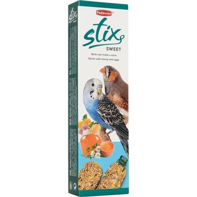 Крекеры Stix для волнистых попугаев и экзотических птиц Яйцо/Мед, 2*40 г, Padovan (Падован)