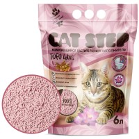 Кет Степ Наполнитель комкующийся растительный Cat Step Tofu Lotus, с ароматом лотоса, 6 л