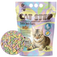 Кет Степ Наполнитель комкующийся растительный Cat Step Tofu Tutti Frutti, с ароматом лимонной карамели, 6 л