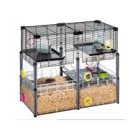 Ферпласт Клетка MULTIPLA HAMSTER CRYSTAL для хомяков и мышей, 72,5*37,5*62 см, серая, Ferplast