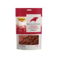 МНЯМС Лакомство для собак Delicatesse, 75 г, Стриплойн по-английски, говядина