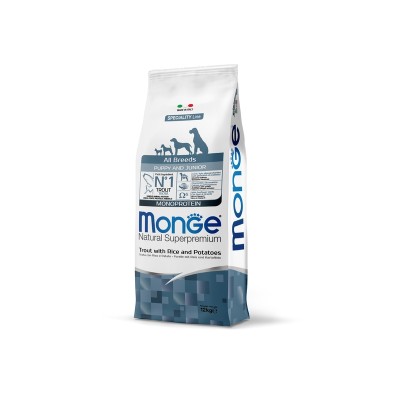 Монже Корм Dog Monoprotein Puppy/Junior для щенков Форель/Рис/Картофель, 2,5 кг, Monge