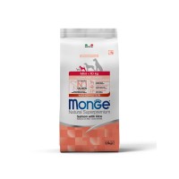 Монже Корм Dog Monoprotein Puppy/Junior для щенков мелких пород Лосось/Рис, 2,5 кг, Monge