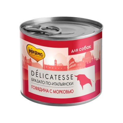 Мнямс Консервы Delicatesse для собак, 200 г, паштет, Террин по-версальски (телятина/ветчина)