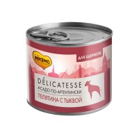 Мнямс Консервы Delicatesse Асадо по-аргентински для щенков, 200 г, паштет, Телятина/Тыква