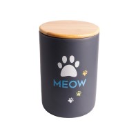 Контейнер MEOW для хранения корма, 1,9 л, керамика, черный, Mr.Kranch (Мистер Кранч)