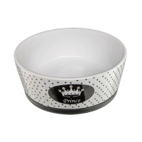 Ферпласт Миска керамическая на резинке ALYA 1,1 л, бело-черная, Ferplast