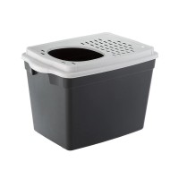 Ферпласт Туалет-бокс для кошек JUMPY 38*57*39 см с верхним входом, серый, Ferplast