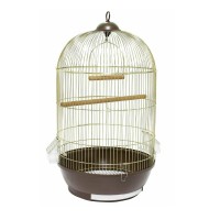 Клетка 330G для птиц, 40*70 см, золотые прутья/темно-коричневый поддон
