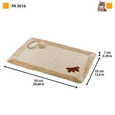 Когтеточка-коврик с игрушкой, 50*32 см, сизаль/плюш, Ferplast (Ферпласт)