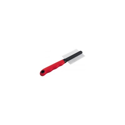 Ферпласт Расческа GRO 5864 двухсторонняя для собак, 20 см, красный/черный, Ferplast