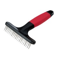 Ферпласт Расческа GRO 5872 c вращающимися зубцами для собак, 15 см, красный/черный, Ferplast
