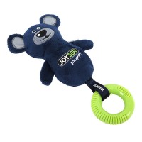 Джойсер Игрушка Puppy с резиновым кольцом и пищалкой для собак, 21 см, мишка, синий, Joyser