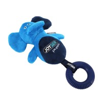 Джойсер Игрушка Puppy с резиновым кольцом и пищалкой для собак, 21 см, слоник, голубой, Joyser