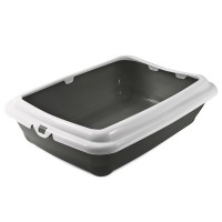 Туалет-лоток Штиль c высоким бортом 45,5*35*12,5 см, серый/светло-серый, Gamma (Гамма)