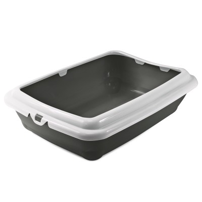 Туалет-лоток Штиль c высоким бортом 45,5*35*12,5 см, серый/светло-серый, Gamma (Гамма)
