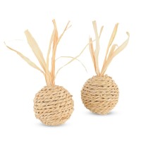 Триол Игрушка для кошек Мяч, серия NATURAL, 2 шт./уп., 4*4/9 см, кукурузные листья, Triol