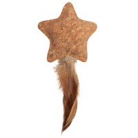 Триол Игрушка для кошек, серия NATURAL, пробка, звездочка с перьями, 8*1,5*8/15 см, Triol
