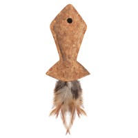 Триол Игрушка для кошек, серия NATURAL, пробка, рыбка с перьями, 4,5*1,5*9,5/13,5 см, Triol