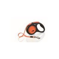 Флекси Рулетка NEW NEON для собак до 15 кг, лента 5 м, неоновый оранжевый, Flexi