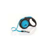 Флекси Рулетка NEW NEON для собак до 25 кг, лента 5 м, неоновый синий, Flexi