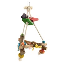 Хеппи Берд Игрушка Верёвочная пирамида для птиц, 26*27*45 см, Happy Bird