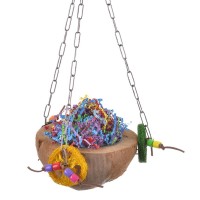 Хеппи Берд Игрушка фуражилка для птиц Кокосовая пирамида, 19*21*44 см, Happy Bird