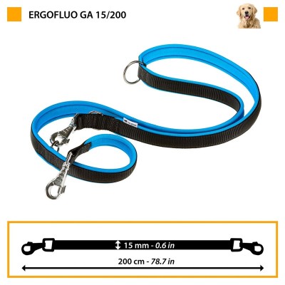 Ферпласт Поводок ERGOFLUO GA для собак, длина 200 см, нейлон, желтый, 15/120, ширина 1,5 см, Ferplast