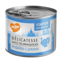 Мнямс Консервы Delicatesse Starter Мусс по-французскии для щенков до 4-х месяцев, Индейка/Цукини, паштет, 200 г