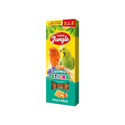Крекеры для мелких и средних птиц Мед/Яйцо, 3 шт/уп., 100 г, Happy Jungle (Хэппи Джангл)