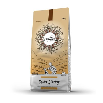 Крафтиа Корм CRAFTIA NATURA для собак миниатюрных и мелких пород Курица/Индейка, 2 кг  , Craftia