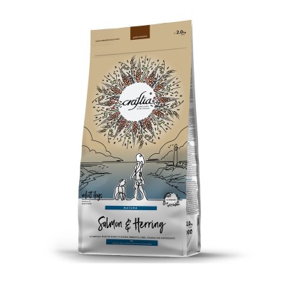 Крафтиа Корм CRAFTIA NATURA для собак средних и крупных пород Лосось/Сельдь, 2 кг  , Craftia