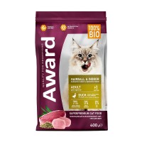 Авард Корм Hairball Indoor для кошек для выведения шерсти, Утка/Индейка/Зеленая чечевица/Юкка, 10 кг, Award