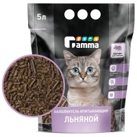 Гамма Наполнитель впитывающий льняной для кошек и грызунов, 5 л, Gamma