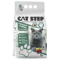 Кет Степ Наполнитель комкующийся минеральный Cat Step Compact White, French Soap, аромат марсельского мыла, 10 л