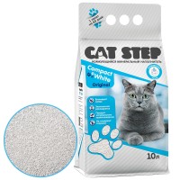 Кет Степ Наполнитель комкующийся минеральный Cat Step Compact White, Original, без запаха, 10 л