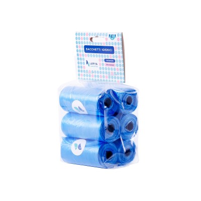 Ария Пакеты для уборки за собакой Standart 20*30 см, 6*20 шт, синие, Arya