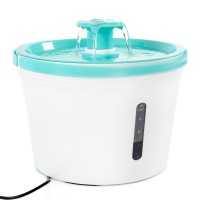 Питьевой фонтан с 2 насадками Pet Fountain USB, бело-зелёный 1,6 л, 20*19 см,  SkyRus (СкайРус)
