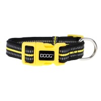 Дуг Ошейник NEON BOLT для собак, нейлон/неопрен, S, 23-34 см, ширина 2 см  , чёрно-желтый, Doog