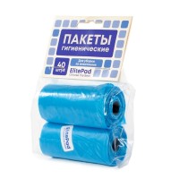 ЭлитПад Пакеты для уборки за собакой Standart синие 30*22,5 см,  4*20 пакетов  , ElitePad