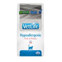Фармина Корм диетический Vet Life Cat Hypoallergenic Pork/Potato для кошек при пищевой аллергии, 400 г, Farmina